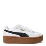 Championes urbanos Puma Club II Era Platforma, color blanco con detalles en negro y suela marrón.