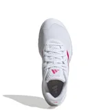 Championes Adidas Amplimove W, color blanco con detalles rosados, ideales para tenis.