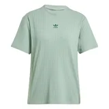 Remera verde agua acanalada de Adidas, corte clásico, cuello redondo y logo bordado en el pecho.