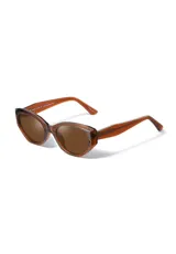 Lentes de sol negros con forma cat-eye, fabricados con materiales reciclados.