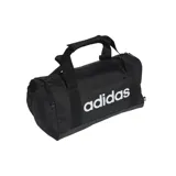 Bolso Adidas Linear Duffel XS, color negro con logo blanco. Cuenta con doble asa de mano y correa de hombro ajustable. Ideal para transportar ropa deportiva y accesorios.