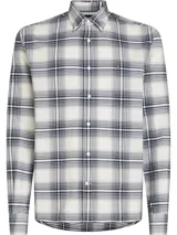 Camisa de algodón oxford a cuadros, con cuello abotonado, corte regular y logo de Tommy Hilfiger bordado en el pecho.