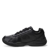Championes Lotto de cuero color negro, con cordones y logo de la marca en el lateral.