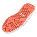 Championes Under Armour UA W Official, color blanco con detalles en naranja.
