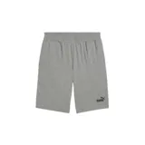 Short deportivo gris melange de corte recto, con cintura elástica ajustable con cordón y logo Puma estampado en la pierna izquierda.