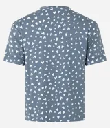 Blusa de pijama con mangas cortas y estampa de corazones.