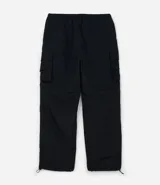 Pantalón largo gris convertible en bermuda, con bolsillos laterales, cintura elástica y cordón de ajuste.