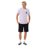 Remera violeta de manga corta con logo circular de Rip Curl en el pecho.