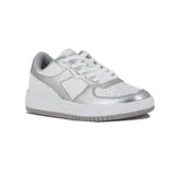 Championes Diadora Champion Lifestyle Spitfire III para mujer, color blanco con detalles plateados.