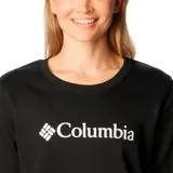 Buzo azul marino de cuello redondo con logo de Columbia estampado en blanco en el pecho.