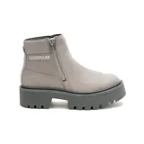 Botas Caterpillar Colorado Max Chelsea de cuero color gris, con cierre de cremallera lateral y suela de plataforma con dibujo dentado.
