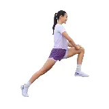 Short deportivo Topper 2 en 1 para mujer, color violeta con calza interna lila.