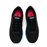 Championes deportivos Joma Atenea Lady 2401 para mujer, color negro con detalles en rosa y celeste. Capellada de piel sintética con perforaciones VTS para ventilación. Plantilla Memory Foam de EVA termoconformada con perforaciones VTS. Mediasuela con tecnología Reactive Ball para amortiguación y reactividad. Suela de caucho Durability antideslizante con tecnología Slip Resistant.