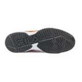 Championes Fila Champion Tenis Winner, color naranja con detalles en negro y suela blanca.