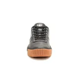 Zapatillas urbanas Caterpillar modelo Amp, color gris oscuro con textura tipo escamas, logo de la marca en el lateral y suela de goma marrón con diseño dentado.