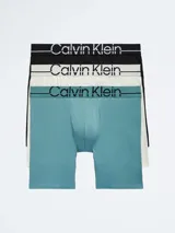 Pack de tres bóxer brief Calvin Klein de microfibra en color negro, blanco y celeste, con cintura elástica con logo.