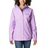 Campera impermeable Columbia Arcadia II, color celeste, para mujer. Confeccionada con tecnología Omni-Tech™ impermeable y transpirable, con costuras totalmente selladas. Capucha ajustable para tormentas, dobladillo ajustable con cordón y bolsillos con cremallera. Se puede guardar en el bolsillo.