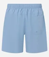 Bermuda masculina de microfibra color amarillo pálido, con cintura elástica ajustable mediante cordón y bolsillos laterales.