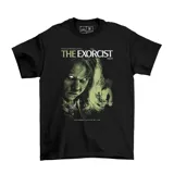 Remera negra de algodón con estampado del poster de la película El Exorcista.