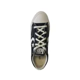 Zapatilla de lona color negra con detalles en blanco y diseño clásico de Converse.