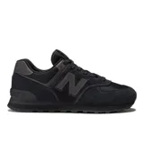 Championes urbanos New Balance modelo 574, color negro, confeccionados en gamuza y malla, con logo "N" característico en los laterales y entresuela ENCAP.