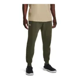 Pantalón de jogging Under Armour Rival Fleece, color negro, con cintura elástica ajustable con cordón, bolsillos laterales y logo de la marca estampado en la pierna izquierda. Corte ajustado y tejido fleece suave en el interior.
