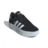 Championes Adidas VL Court Bold de mujer, color negro con plataforma blanca y detalles en blanco en las tres tiras laterales y el talón.
