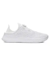 Zapatillas deportivas Under Armour modelo SlipSpeed Trainer, color blanco, unisex. Diseño slip-on con ajuste BOA y capellada perforada para mayor ventilación. Ideales para entrenamiento y uso diario.