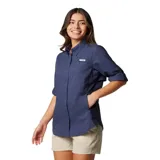 Camisa de manga larga Columbia Tamiami II LS Shirt color celeste, con tecnología Omni-Wick y Omni-Shade con protección solar UPF 40, aperturas de ventilación y tratamiento antimicrobiano.