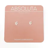 Par de aros pequeños de acero quirúrgico con forma de serpiente.