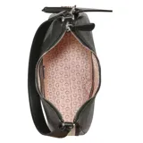 Bolso hobo Guess color negro con estampado de logos, correa corta de hombro y monedero extraíble con cierre.