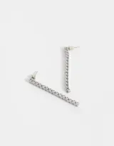 Aros largos colgantes dorados con tira de strass.
