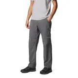 Pantalón largo convertible en short, color gris, de corte recto y tiro medio, con bolsillos laterales y traseros con cierre de velcro.