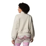 Buzo Columbia de mujer, color rosa, con medio cierre frontal, cuello alto y logo bordado en el pecho.