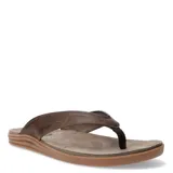 Sandalias de cuero color marrón, tipo ojotas, con plantilla anatómica y suela de goma.