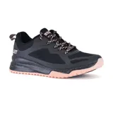 Championes deportivos Skechers Bobs Sport Squad 3 Star Flight, color negro con detalles en rosa. Confeccionados en tejido sintético y malla deportiva, con cordones y plantilla Skechers Memory Foam.
