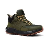 Botas de trekking Hi-Tec Geo Fox Mid, color verde oliva con detalles en negro y marrón. Cuentan con tecnología Dri-Tec Waterproof, plantilla Air Flow, espuma Geo Foam y suela M-D Traction.
