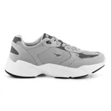 Championes Hi-Tec Harlan para hombre, color azul marino con detalles en gris y blanco. Zapatillas deportivas con suela gruesa blanca y logo de la marca en el lateral.