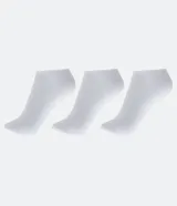 Kit de 3 pares de medias blancas de algodón, corte bajo.