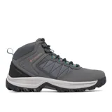 Botas de trekking impermeables Columbia Transverse Hike, color negro con detalles en gris y rojo.
