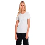 Remera blanca de algodón, corte clásico, manga corta y cuello redondo. Presenta el logo de CAT estampado en el pecho.