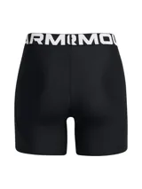 Calza deportiva Under Armour HeatGear de tiro medio, color gris, con cintura elástica con logo de la marca.
