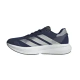 Championes de running Adidas Duramo Speed 2, color azul marino con detalles plateados y suela blanca.