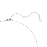 Colgante plateado con espiral de cristales blancos y circonitas transparentes, con cadena fina.