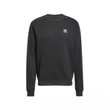 Buzo Adidas negro de corte clásico con cuello redondo, mangas raglán y logo del trifolio bordado en el pecho.