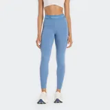 Calza deportiva azul de tiro alto con cintura elástica con logo New Balance.