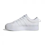 Championes Adidas Bravada 2.0 Platform de mujer, color blanco con las tres tiras características de la marca en los laterales.