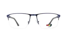 Armazón para lentes MDQ modelo M28, color negro mate, con forma rectangular y marco metálico.