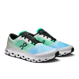 Championes de running Cloud 6 Push, color celeste con detalles en verde agua y negro.