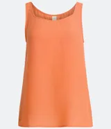 Musculosa de viscosa color salmón con tirantes anchos y escote cuadrado.
